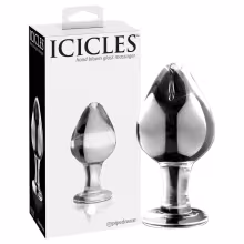 Icicles No. 25 - análny kolík - sklo - kužeľový - priehľadný
