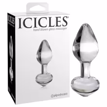 Icicles No. 44 - análny kolík - kúzový tvar - sklo/priehľadný