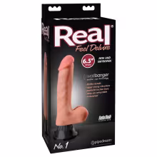 Real Feel Deluxe No.1 - realistický vibrátor s semenníkmi - telová farba
