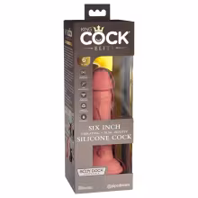 King Cock Elite 6 - vibrátor s prísavkou (15 cm) - telovej farby