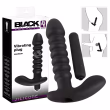 Black Velvets - vibrátor - stredný, vrúbkovaný - čierny