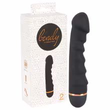 You2Toys - vibrátor pre ženy - ohybný, vrúbkovaný - čierny