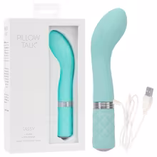 Pillow Talk Sassy - vibrátor na bod G - nabíjateľný - tyrkysový