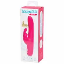 Happyrabbit Curve Slim - vibrátor s výbežkom na klitoris - vodeodolný - ružový