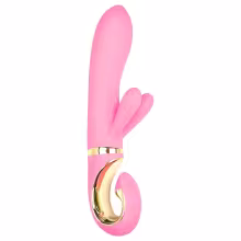 G-Vibe GRabbit - vibrátor na G-bod s 3 motormi - nabíjateľný - ružový