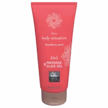HOT - Shiatsu 2v1 jahodová vôňa - masážny lubrikant - jahoda (200 ml)