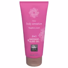 HOT - Shiatsu 2v1 Rashberry vôňa - masážny lubrikant - malina (200 ml)