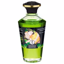 Shunga - masážny olej s hrejivým účinkom - zelený čaj - 100 ml