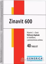 Generica Zinavit 600 s pomarančovou arómou Vitamín C + Zinok 40 tabliet