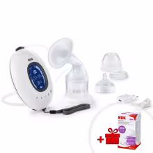 Nuk Elektronická odsávačka materského mlieka Nature Sense+nádobka Sense 150 ml+darček