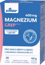 Vitar Magnézium 400 mg + Vitamíny B6 a C vrecúška s príchuťou manga 20 ks