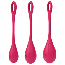 Satisfyer - venušine guličky sada - 3 kusy - červená