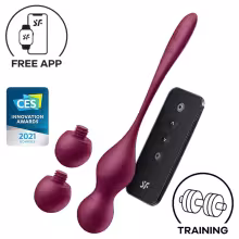 Satisfyer Love Birds Vary - vibrátor typu venušine guličky ovládaný aplikáciou (červený)