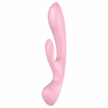 Satisfyer Triple Oh - vibrátor na klitoris s ramenom - nabíjateľný - ružový