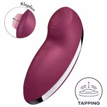 Satisfyer Tap &amp; Climax 2 - 2v1 klitorálny stimulátor a vibrátor - červený