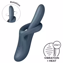Satisfyer Heat Flex 4 - vibrátor s ohrievaním a ramenom na klitoris - sivý