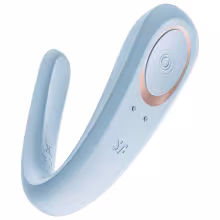 Satisfyer Double Classic - párový vibrátor (modrý)