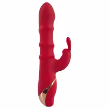You2Toys Rabbit - vibračný krúžok s pohyblivým krúžkom (červený)