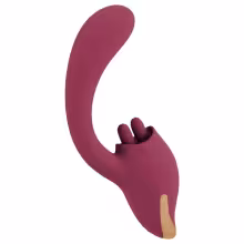 Javida - vibrátor s jazýčkom 2v1 - červený