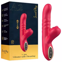 Sweet Play - vibrátor s funkciou tlačenia a stimulácie klitorisu - ružový