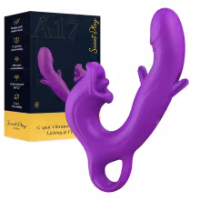Erospace Sweet Play - jazykový stimulátor klitorisu a kývací vibrátor na bod G (fialový)