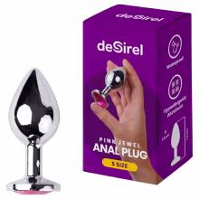 Desirel - análny kolík - malý, strieborný/ružový