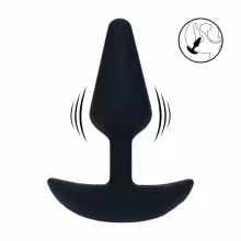 Classic Vibrating Silicone Anal Plug - S - Black