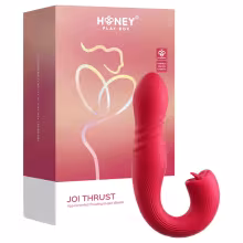 Honey Play Box Joi Thrust 2 - aplikáciou ovládaný vibračný jazýček s prirážaním (červený)