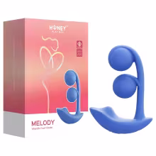 Honey Play Box Melody - aplikáciou ovládaný perličkový 2v1 vibrátor (modrý)