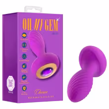Oh My Gem - vibračný análny kolík s kameňom - fialový