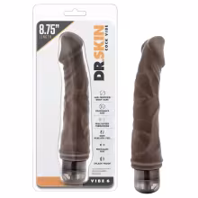 Dr. Skin Vibe No.6 - realistický vibrátor - hnedý