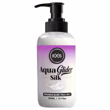 EXS AquaGlider Silk - hodvábny lubrikačný gél na vodnej báze v pumpičkovej fľaši (250 ml)