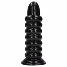 Au! Spiral Force - skrutkovací análny kolík (čierny) - 23,5 cm