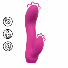 Loveline - zahnutý mini vibrátor s motívom zajačika (ružový)