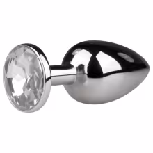 EasyToys - kovový análny kolík (strieborno-biely)