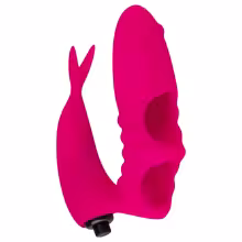 Easytoys - vibračný prstový stimulátor - 2v1 - ružový