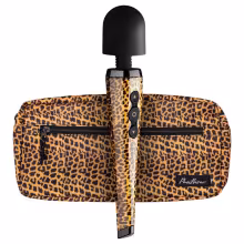 Panthra Shaka Wand - masážny vibrátor - dobíjací - leopardia čierna