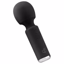 Easytoys - masážna mini vibrátorová hlavica - dobíjacia - čierna