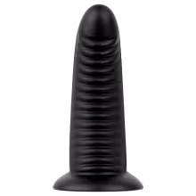 BUTTR Double Ribbed - obrovský rebrovaný análny kolík (čierny) - 26 cm