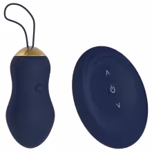 Goddess - nositeľné vibračné vajíčko s diaľkovým ovládaním (tmavomodré)