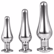 Gleaming Love - análny špičkový plug set (strieborný, 3-dielny)