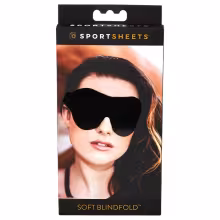 Sportsheets - mäkká očná maska - elastická gumička - čierna