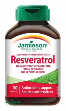 Jamieson Resveratrol 50 mg extrakt z červeného vína 30 cps.