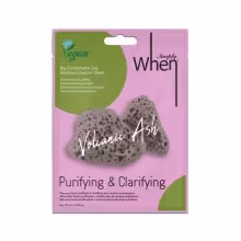 WHEN SIMPLY VEGAN VOLCANIC ASH PURIFYING & CLARIFYING SHEET MASK Čistiaca maska s bambusovým uhlím