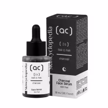 SKINCYCLOPEDIA FACE SERUM CHARCOAL 5% AHA + PHA COMPLEX Exfoliačné nočné sérum s 5 % kyseliny mandľovej a aktívnym uhlím