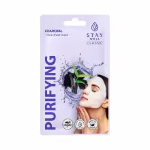 STAY WELL CLASSIC SHEET MASK CHARCOAL Pleťová maska