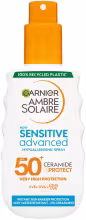 GARNIER Ambre Solaire Sensitive Advanced ochranný sprej s ceramidmi SPF 50+, 150 ml