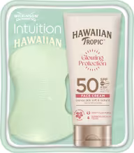HAWAIIAN TROPIC Glowing Protection Face Cream SPF50 50 ml + Wilkinson Intuition Mini holiaci strojče