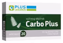 Plus Lekáreň Carbo Plus kapsúl aktívne uhlie 250 mg 20 ks