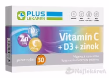 Plus Lekáreň Vitamín C + D3 + zinok 30 tabliet